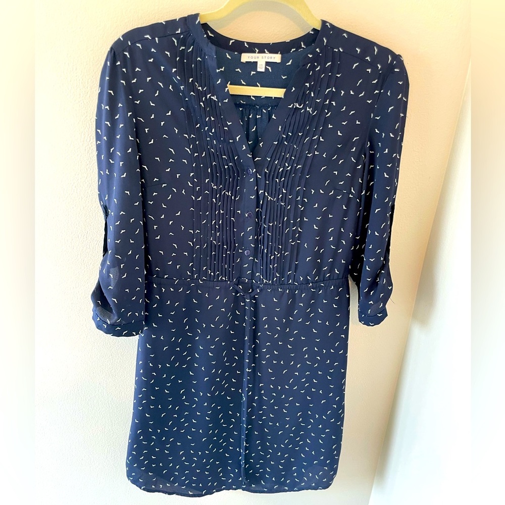 Navy blue shirt dress
